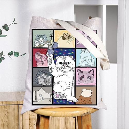 Vista 5 de BWWKTOP Karma Cat Tote Bag Karma Cat Inspired Regalos Cantante Concierto Tour Regalos Karma Is a Cat Bolso de hombro