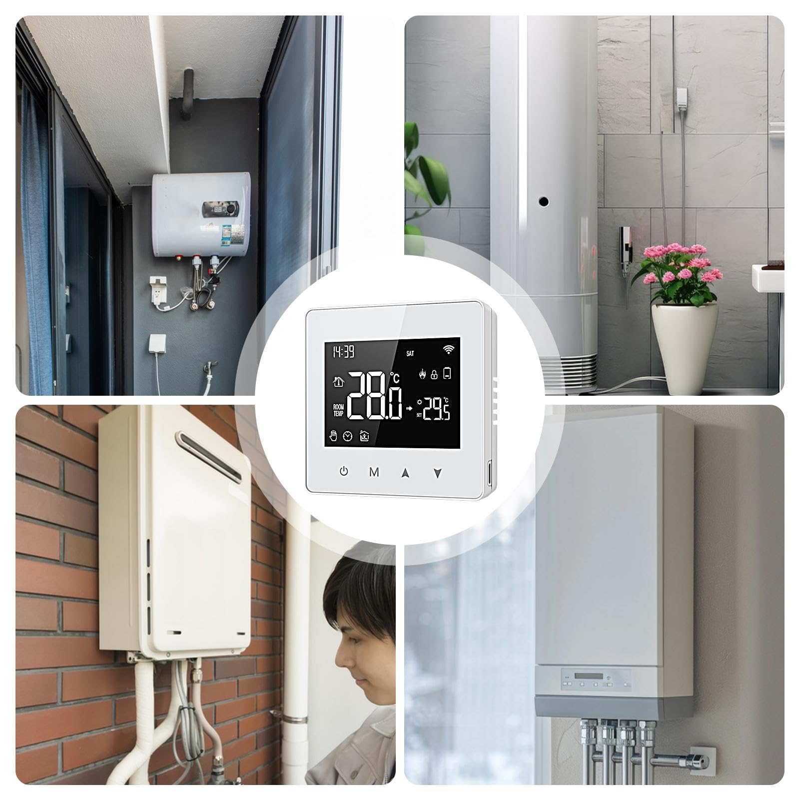 WiFi Thermostate - Haus Thermostat Smart Thermostat | Home Programmierbare | Thermostate, Programmierbarer Heimthermostat, Haushaltsthermostate Batteriebetrieben, Digitales Thermostat,