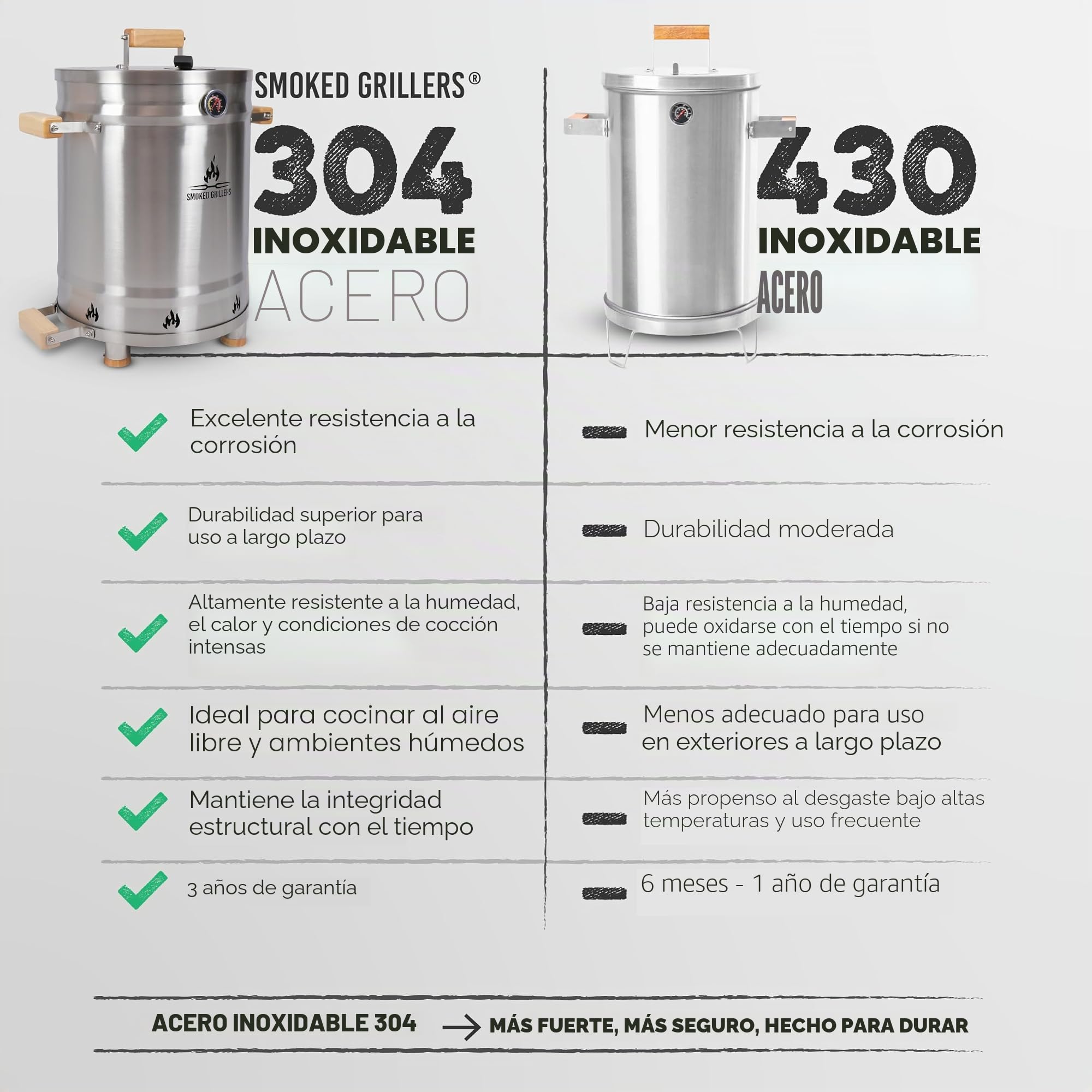Barbacoa de Carbón sin Humo | Parrilla Barbacoa de Acero Inoxidable 304 | Barril Asador de Carne con Calor Uniforme | Barbacoa Portátil Ideal para Balcones y Patios | Fácil de Limpiar