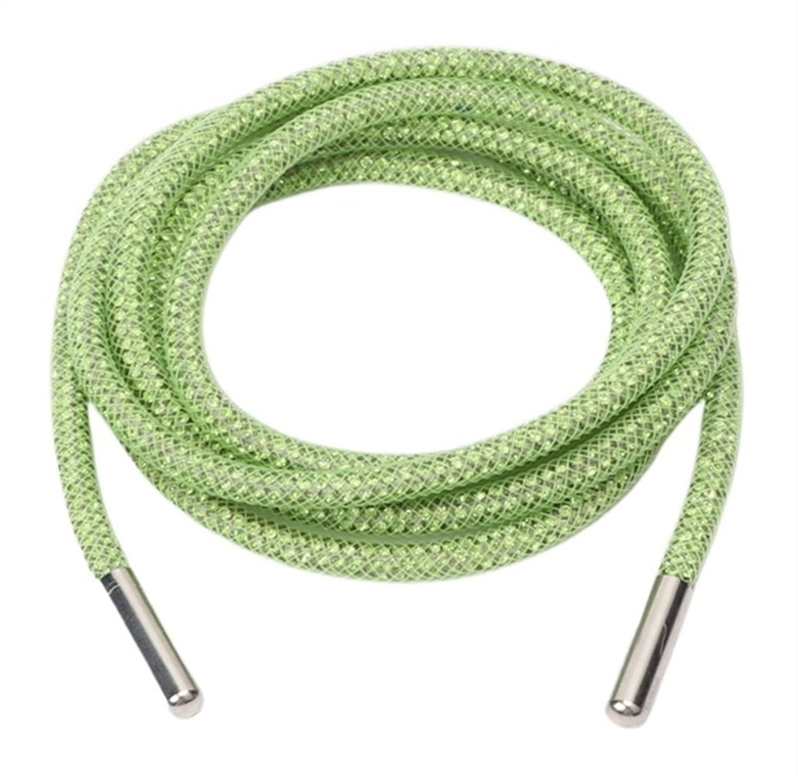 Cordones, Cordones Redondos de Diamantes imitación, Cordones Zapatos, con arcoíris, for Zapatillas, for, Cuerdas DIY(Green,140cm)