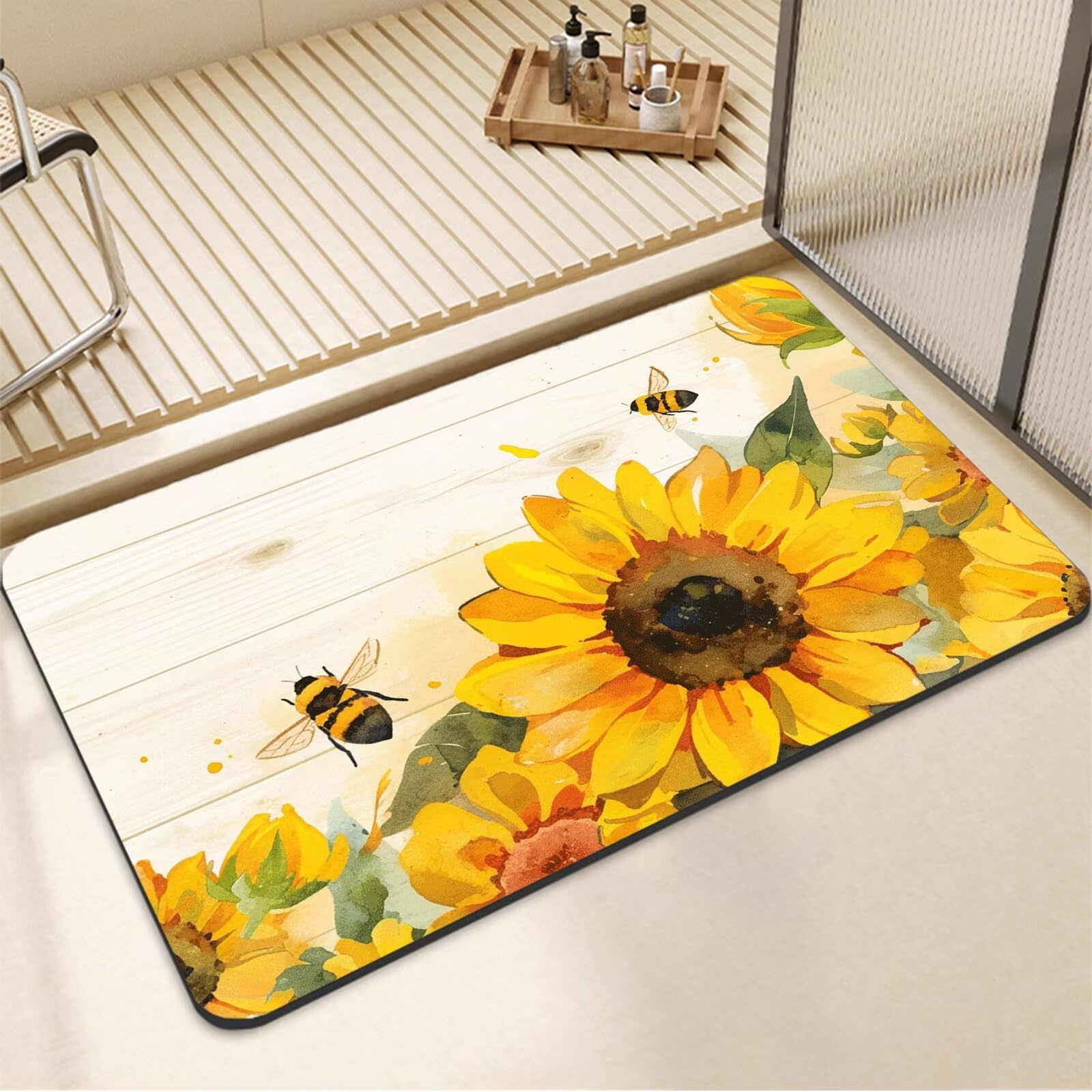 Tapis de bain absorbant séchage rapide pour éviter les glissades