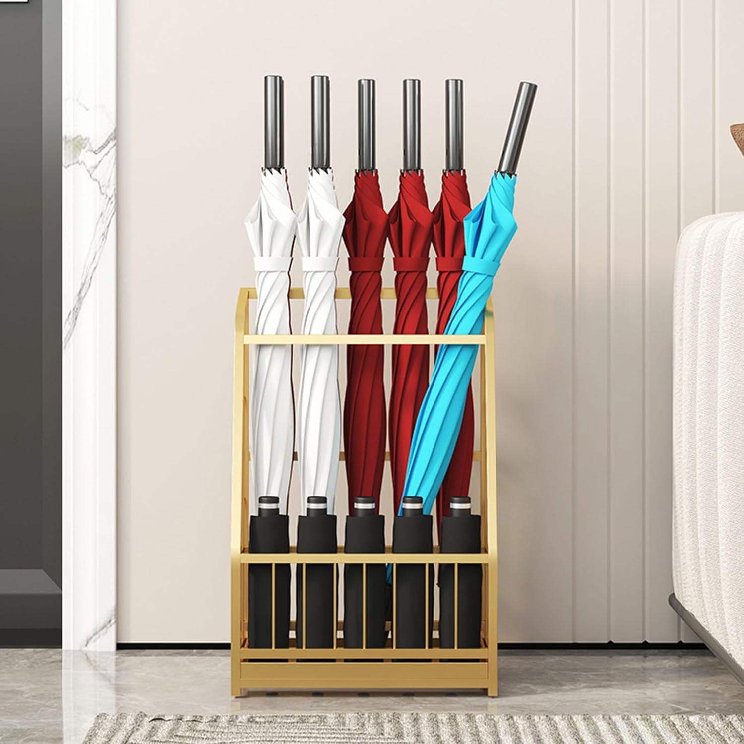 Lar Capaci Umbrella Stand with Water Tray - Slish Umbrella Holder Rack for Entryway, Home, Office, Hotel - Umbrella Bucket nizer for Rain Collect