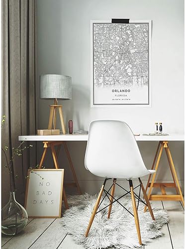 Miniatura 5 de Squareious Póster de mapa de Orlando Arte de pared moderno en blanco y negro Decoración escandinava para el hogar Impresiones de arte de la