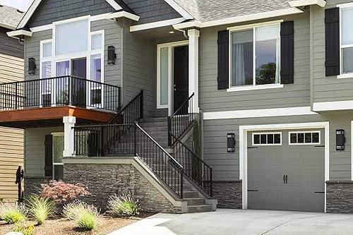 Miniatura 9 de Cerdeco 67351TZ Brandon - Lámpara de pared para exteriores color negro textura arenosa con vidrios de 3 caras esmeriladas con certificación UL