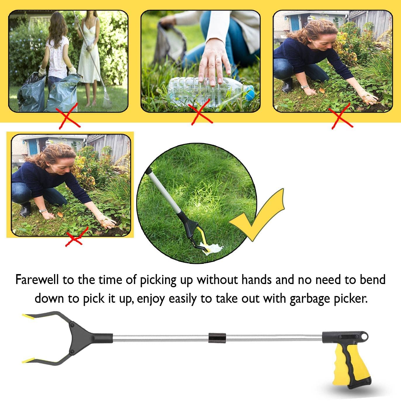 Tstrugglers Litter Picker with 32 Inches Foldable Litter Picking