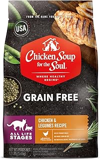 Chicken Soup for Soul Natural Grain Free Chicken & Legumes Dry Cat Food, All Life Stages, Wheat Free, Corn Free, Soy Free, and No Preservatives