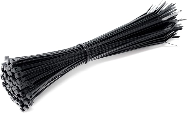 100 Pack of Cable Ties Black | CE Premium UL Nylon Strong Zip Ties, Extra Thick Cable Ties, Bicycle Tie Wrap, DIY Home Garage Office and Workshop | Heavy Duty Self Locking (200 x 2.5mm)