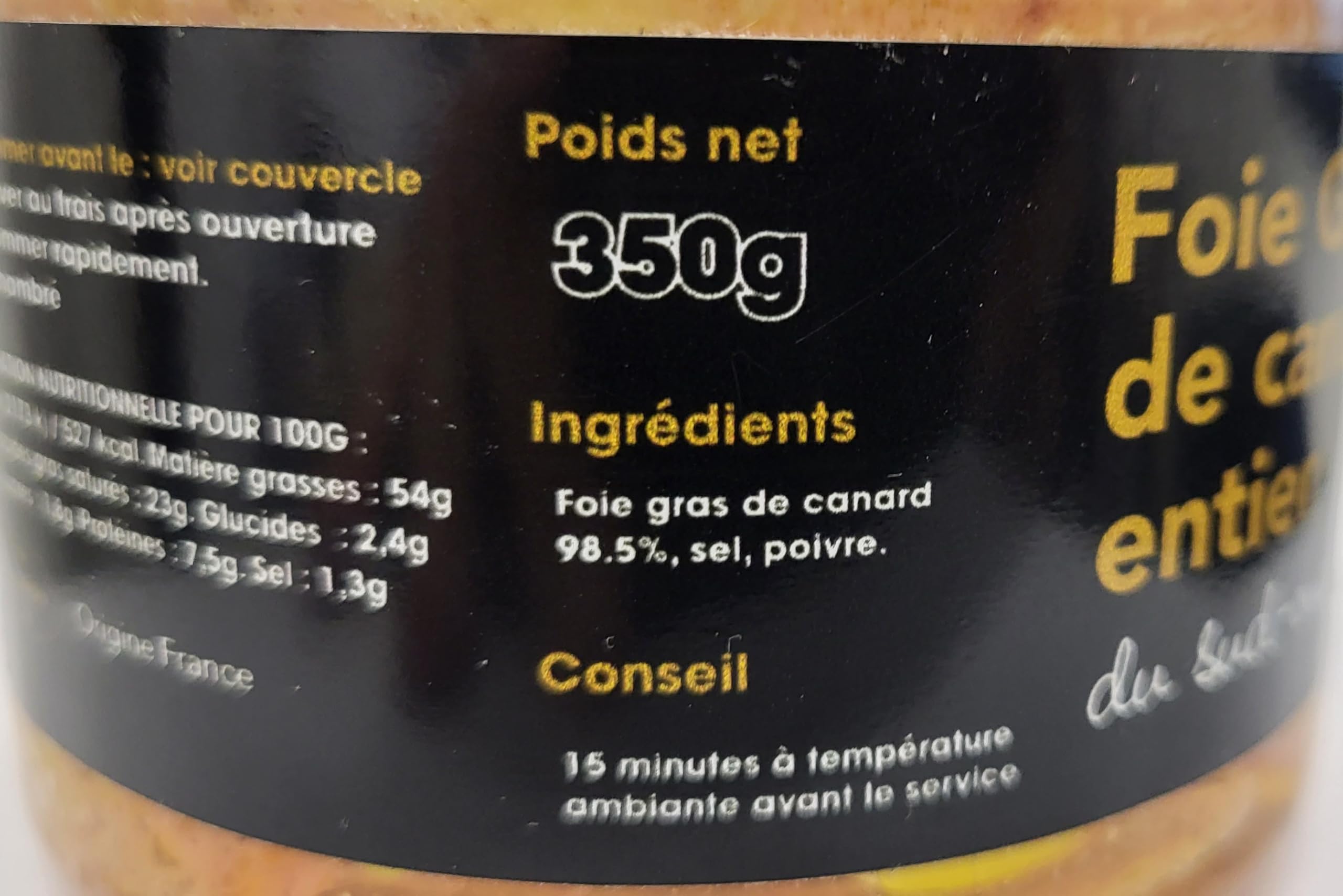 jemangefrancais Foie Gras de Canard Entier en Conserve, 350 g