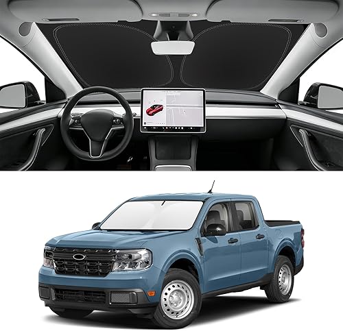 Miniatura 205 de Parasol de parabrisas de ajuste personalizado para Nissan Titan 2017-2024, bloquea los rayos UV y el calor, parasol de ventana delantera, fácil