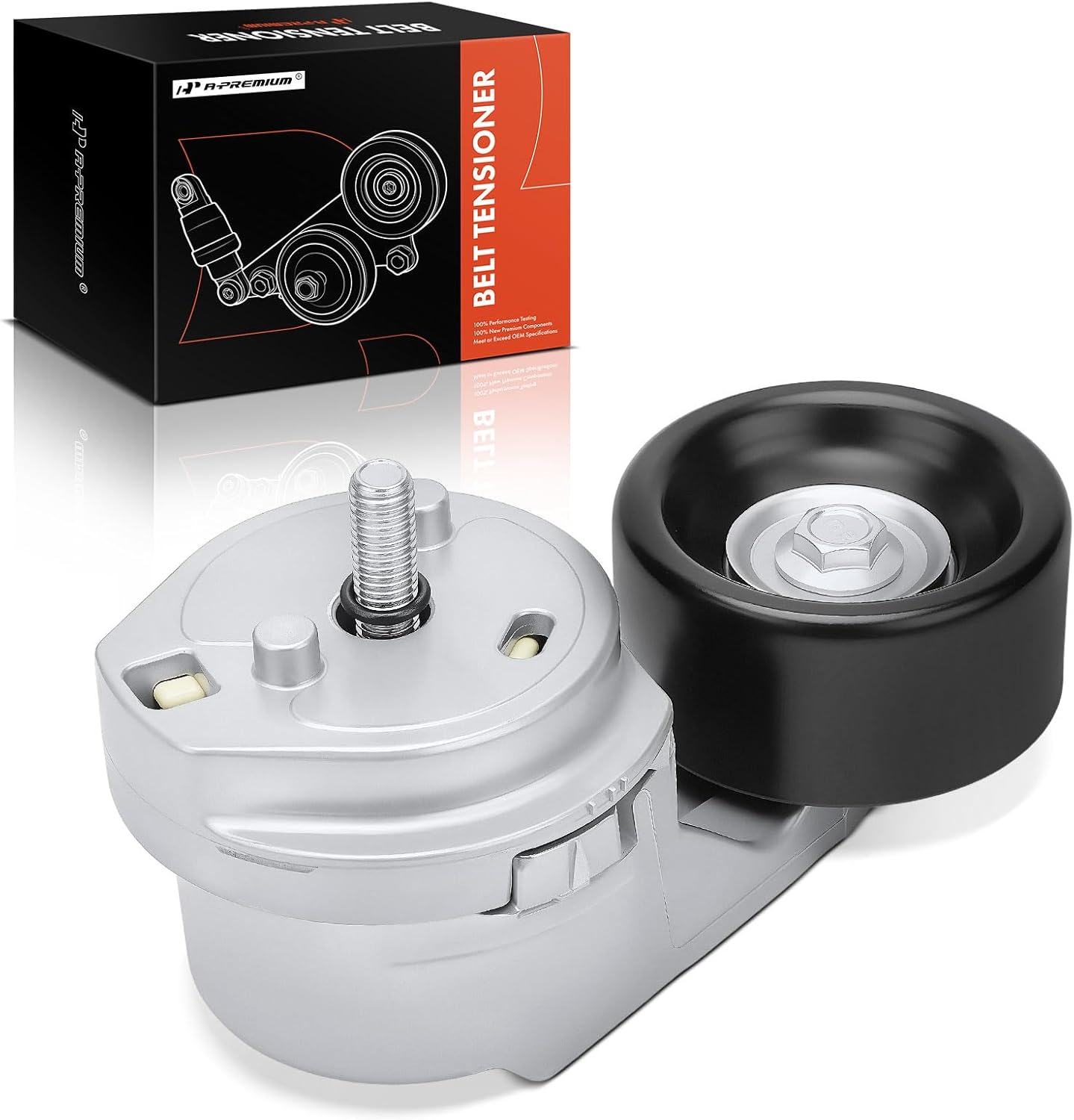 A-Premium Secondary Belt Tensioner Assembly with Pulley Compatible with Land Rover LR3 2005-2009 4.0L 4.2L 4.4L, Replace# V480167