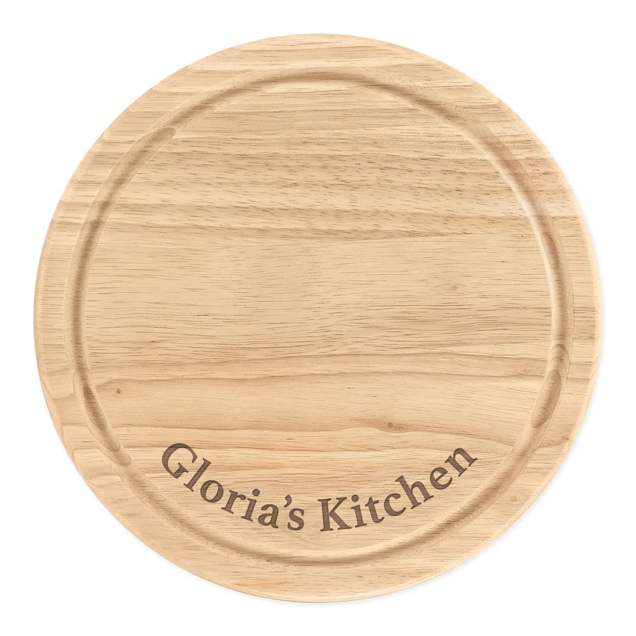 Personalised Wooden Chopping Cheese Board Round 25cm Custom Name Kitchen Bottom