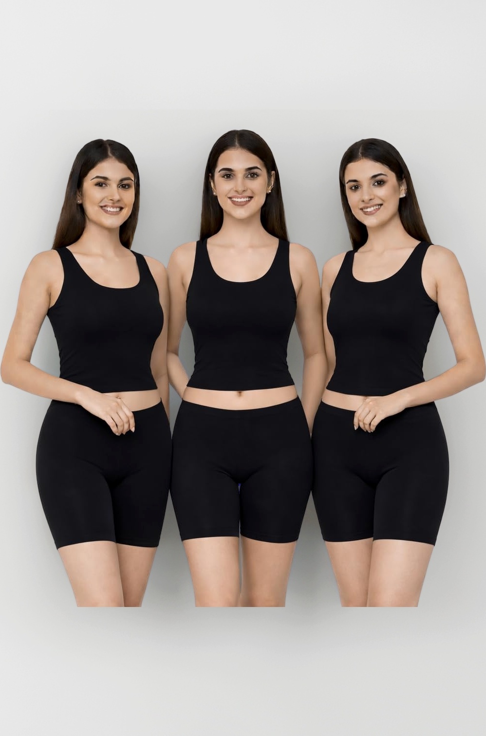 Women & Girls Cycling Shorts (Pack of 3), Free One Pair Transparent Bra Strap