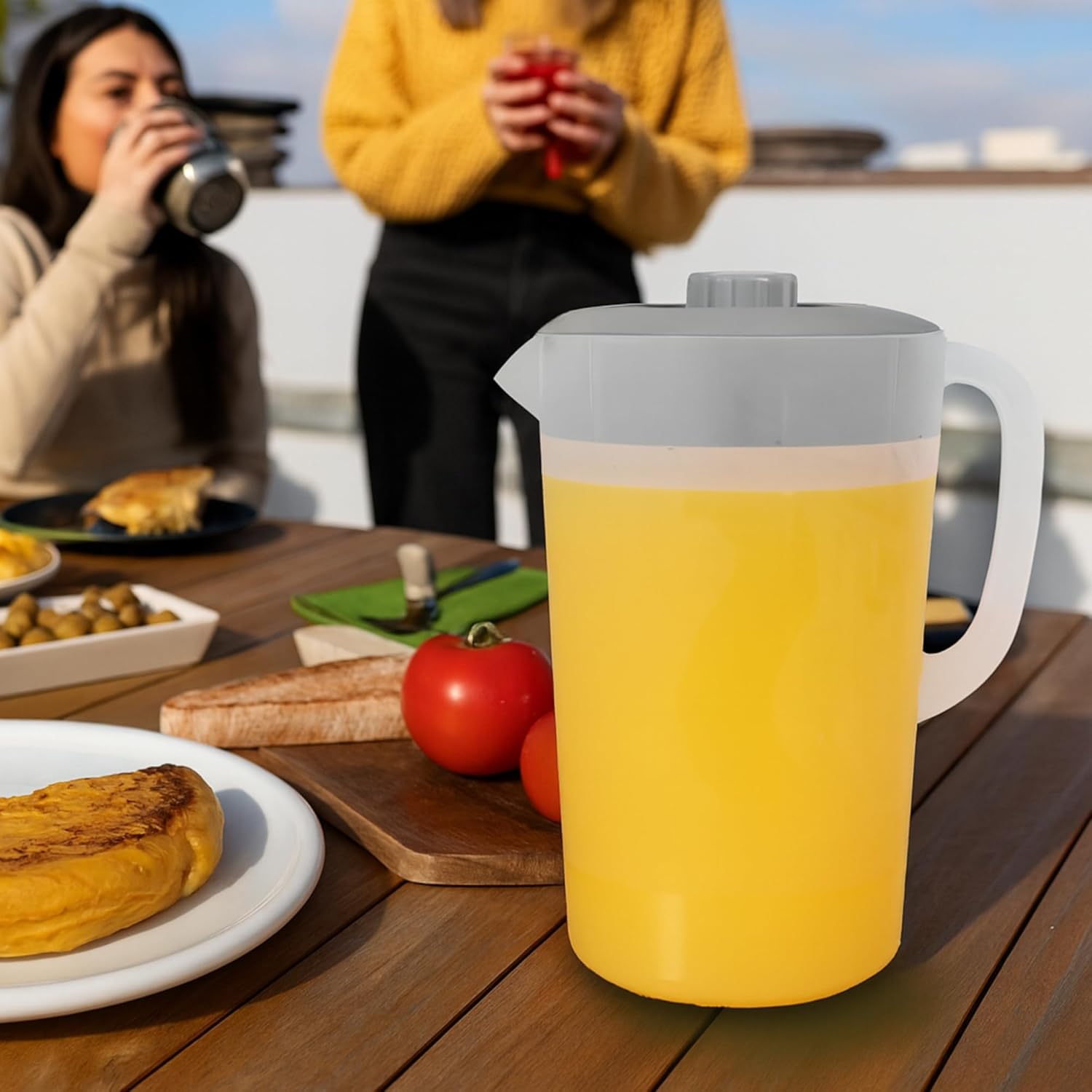 Water Pitcher with Lid 1 Gallon Pitcher, Freezer/Dishwasher Safe, BPA Free & Phthalate Free - Gray - Image 7