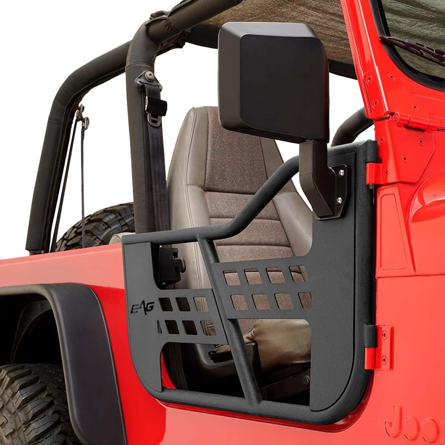 EAG Safari Tubular Door with Side View Mirror Fit for 76-95 Wrangler CJ7 / YJ