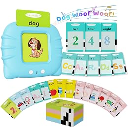 Aullsaty Talking Flash Cards for Toddlers 1-3, Upgraded 248 Sight Words Montessori Speech Therapy Toy, Autism Sensory Educational Learning Toys, Birthday Gift for Boys Girls (Blue)