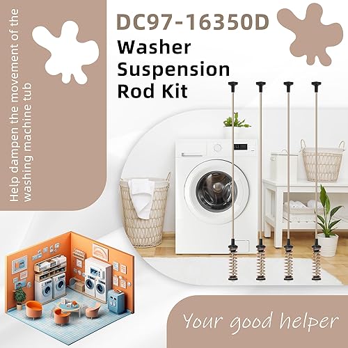 Miniatura 4 de UPGRADE DC68-03172B-03 DC68-03172C DC97-16350D Varillas de suspensión para lavadora Sam-sung WA45M7050AWA4 WA50R5400AVUS WA50R5200AW WA45H7000AW,