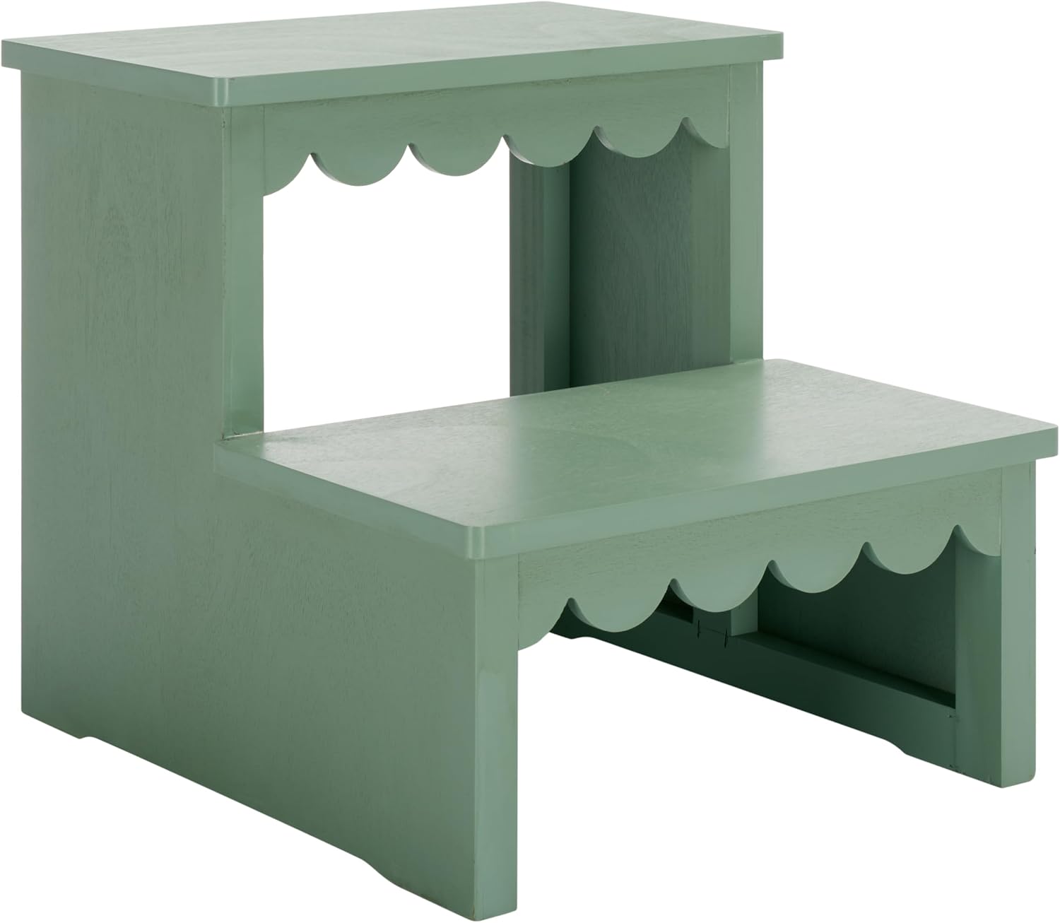 SAFAVIEH Home Collection Haven Sage Green 2-Stair Step Stool for Adults & Kids in Kitchen, Bedroom, Bathroom (Fully Assembled)