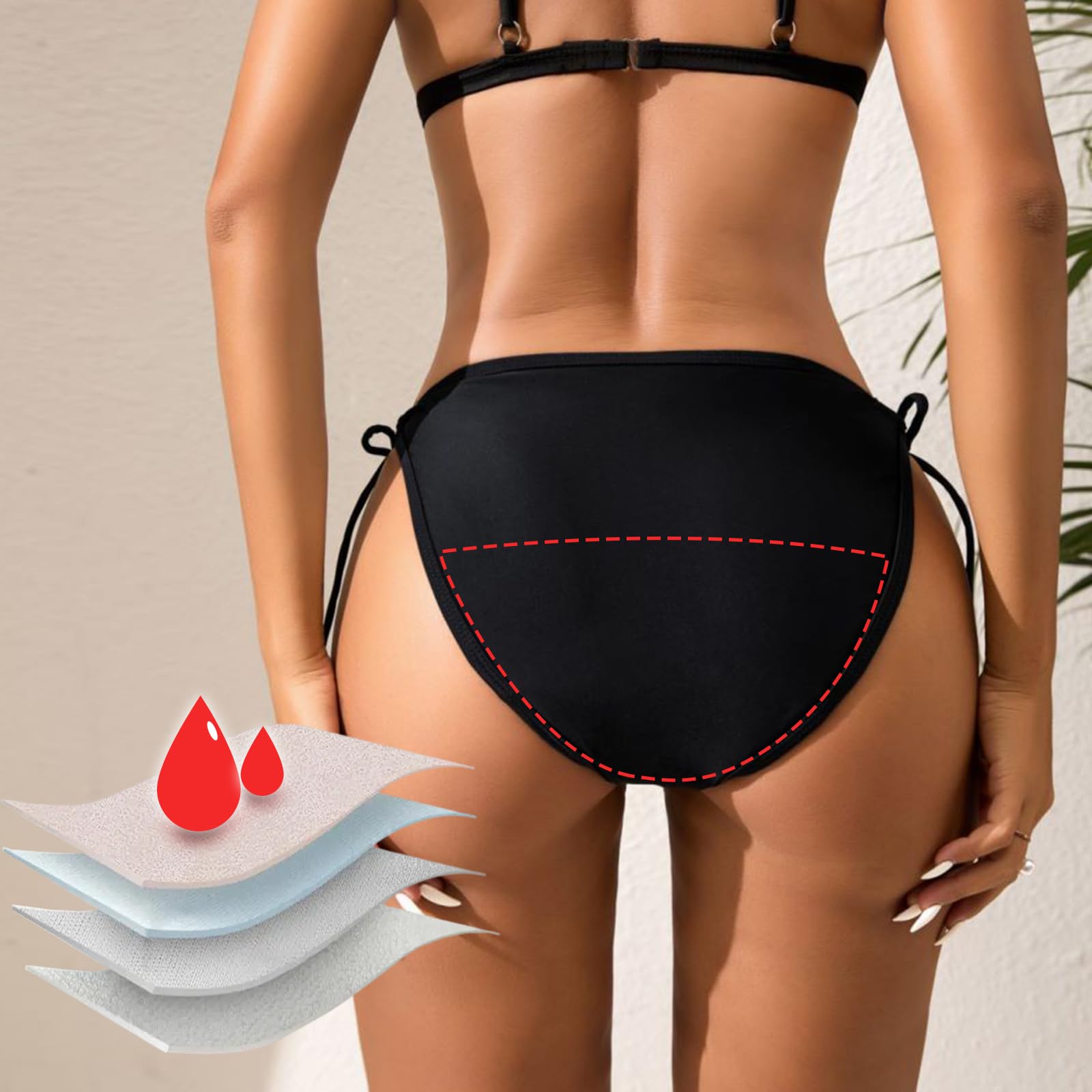 Traje de baño de 4 Capas a Prueba de Fugas para Mujeres y Niñas, Alta Elasticidad