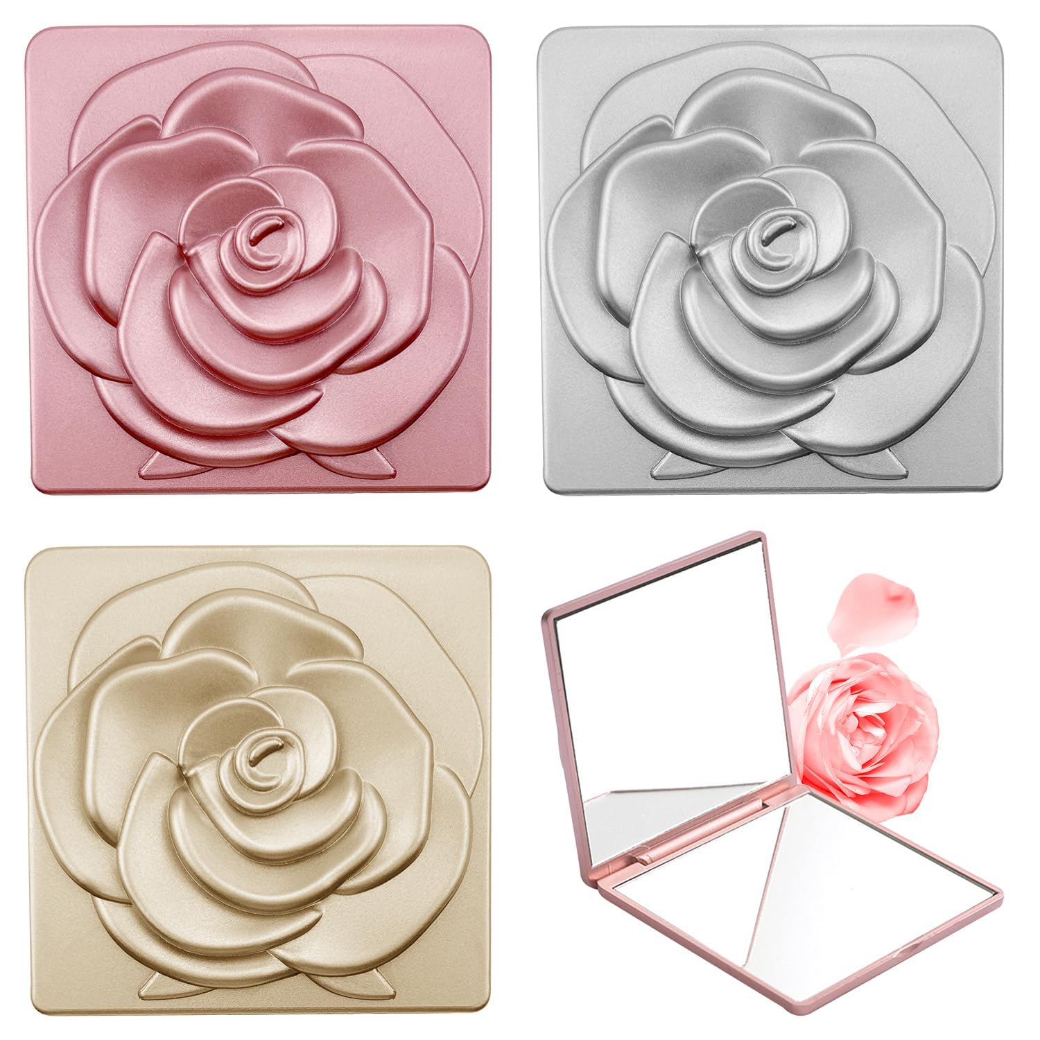 9-Piece Vintage Handheld Mirror Set – Portable Princess-Inspired Compact Makeup Mirrors for Women: Decorative Retro Travel Mirrors for Daily Use, Beauty, and Gifts (White) (white) (multicolor)