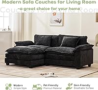 Vista 7 de 86" Modular Sectional Sofa, Comfy Cloud Couch Sectional Sofa with Ottoman, Chenille Sofa Sleeper Deep Seat Sofa with Throw Pillows for Living Room