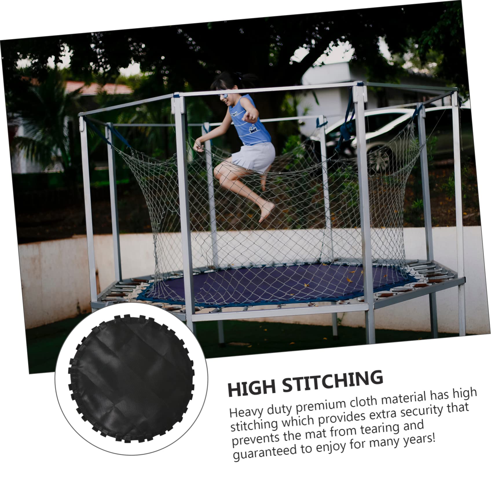 BRIGHTFUFU 1Pc Round Trampoline Replacement Jumping Mat with Hooks Durable Heavy Duty Cloth Material for Use for Outdoor Fitness and Play