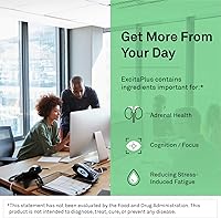 Vista 2 de NeuroScience ExcitaPlus - Complejo de apoyo suprarrenal para energía y concentración, con Rhodiola Extra Strength y L-Tirosina (120 cápsulas)
