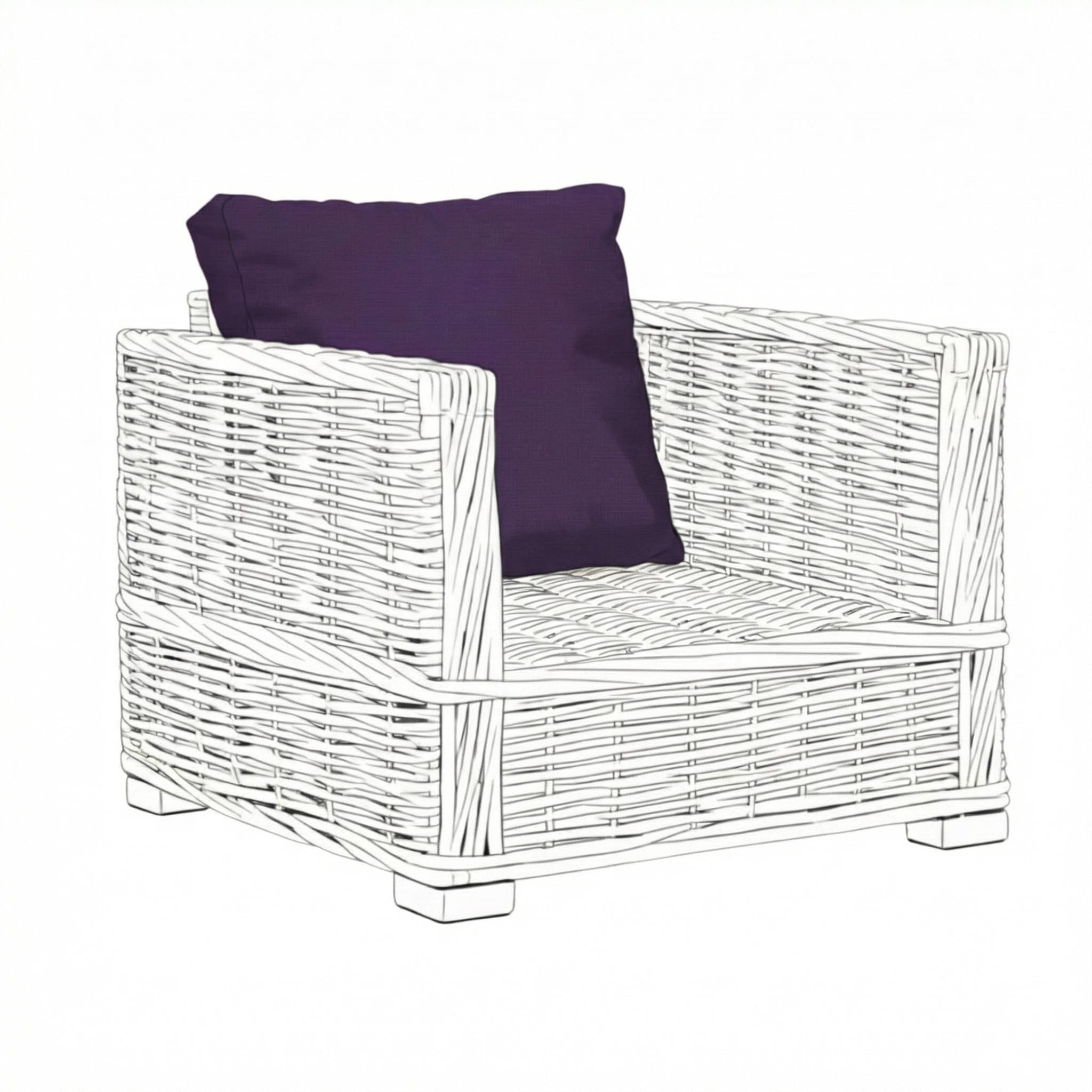 Kosiproducts Replacement Rattan Cushions Water Resistant for Outdoor Patio Garden Seating [Purple, Cushion Only 56x45] — image 1