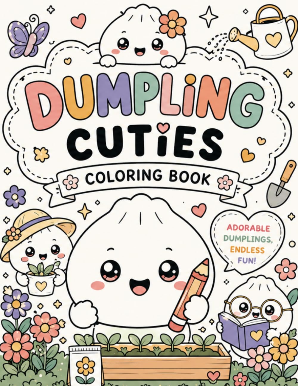 Dumpling Cuties Coloring Book: Adorable Kawaii Dumpling Coloring Pages for Kids