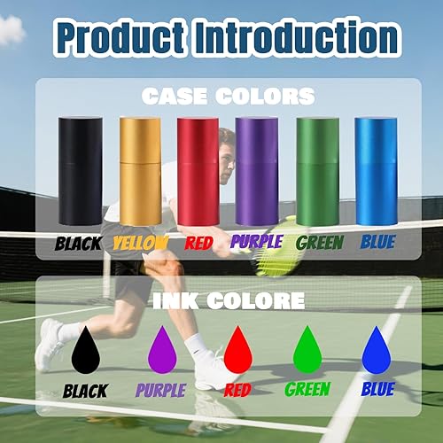 Miniatura 5 de Marcador de sello de pickleball personalizado - Sello de nombre personalizado para bolas de pickleball, sin ensuciar, tinta de larga duración,