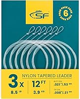 Vista 21 de SF Líder Cónico Pre-Atado con Lazo para Pesca con Mosca de Nailon Transparente para Trucha de Agua Dulce y Salada Bonefish Permit Lubina Salmón