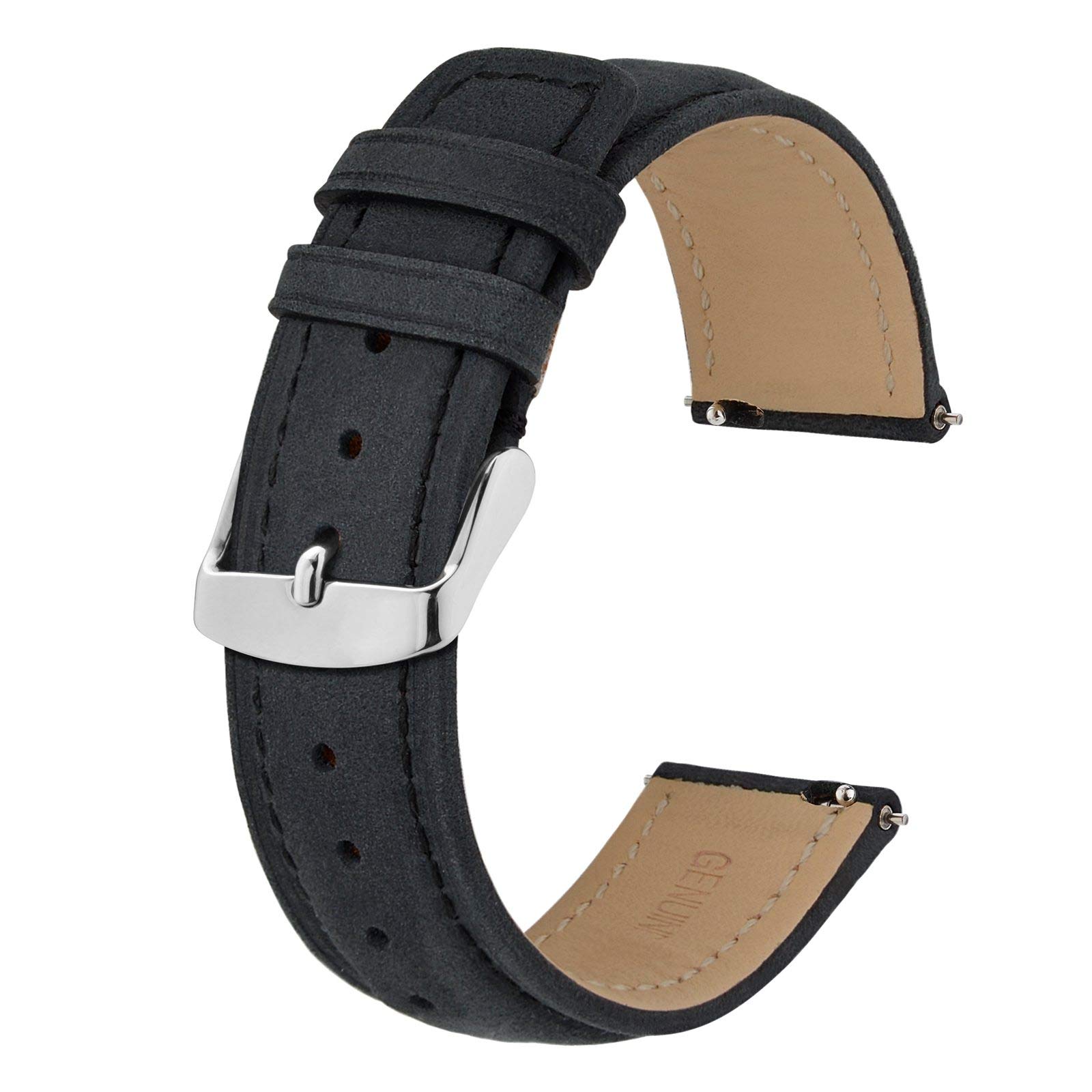 BISONSTRAPWatch Strap with Quick Release, Retro Leather Replacement Bands (14mm-24mm)