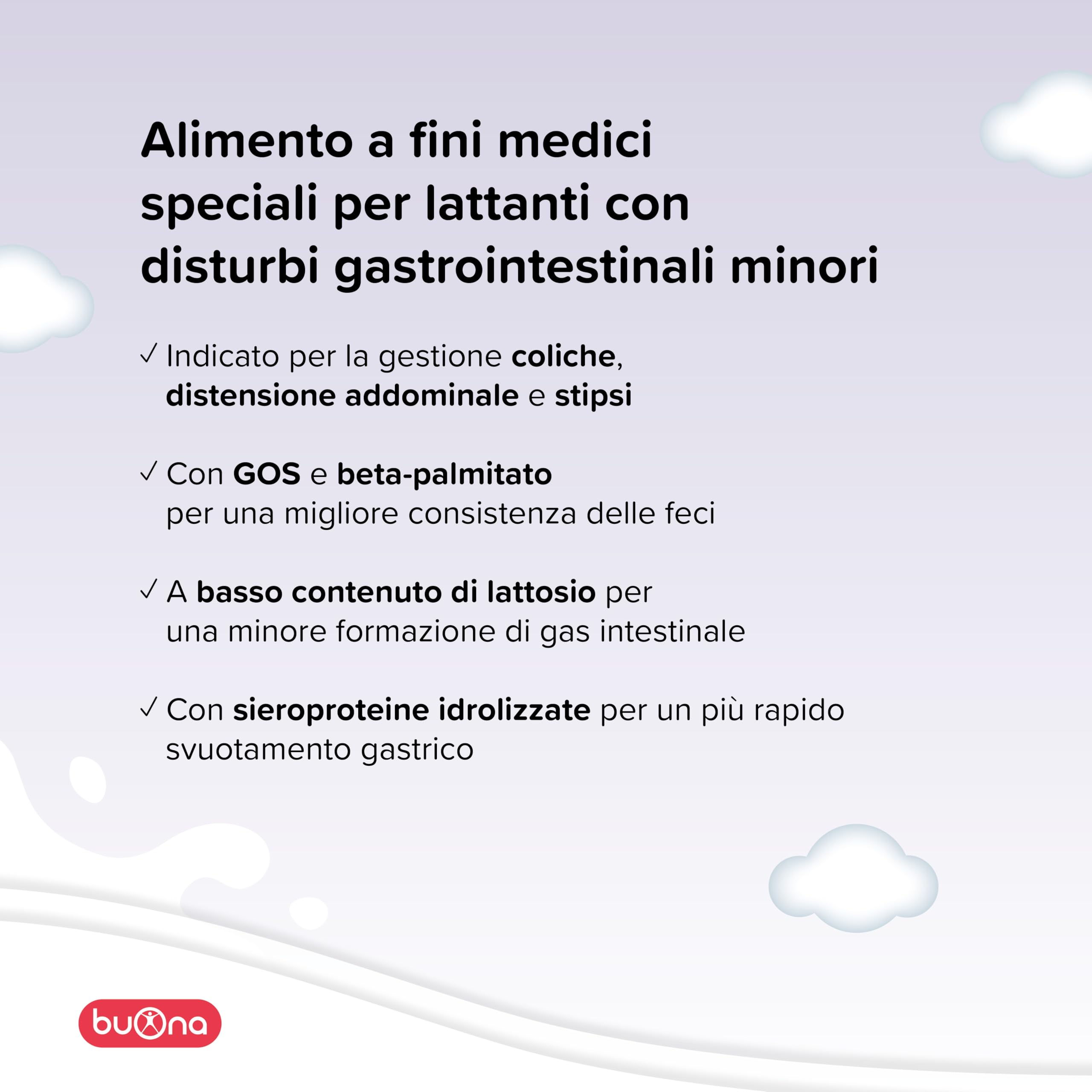 Buona Latte in Polvere per Coliche Neonato BBmilk DG 400g, Latte in Polvere per Neonati 0-12 Mesi con Coliche e Stipsi, Alimento a Fini Medici Speciali, Made in Italy