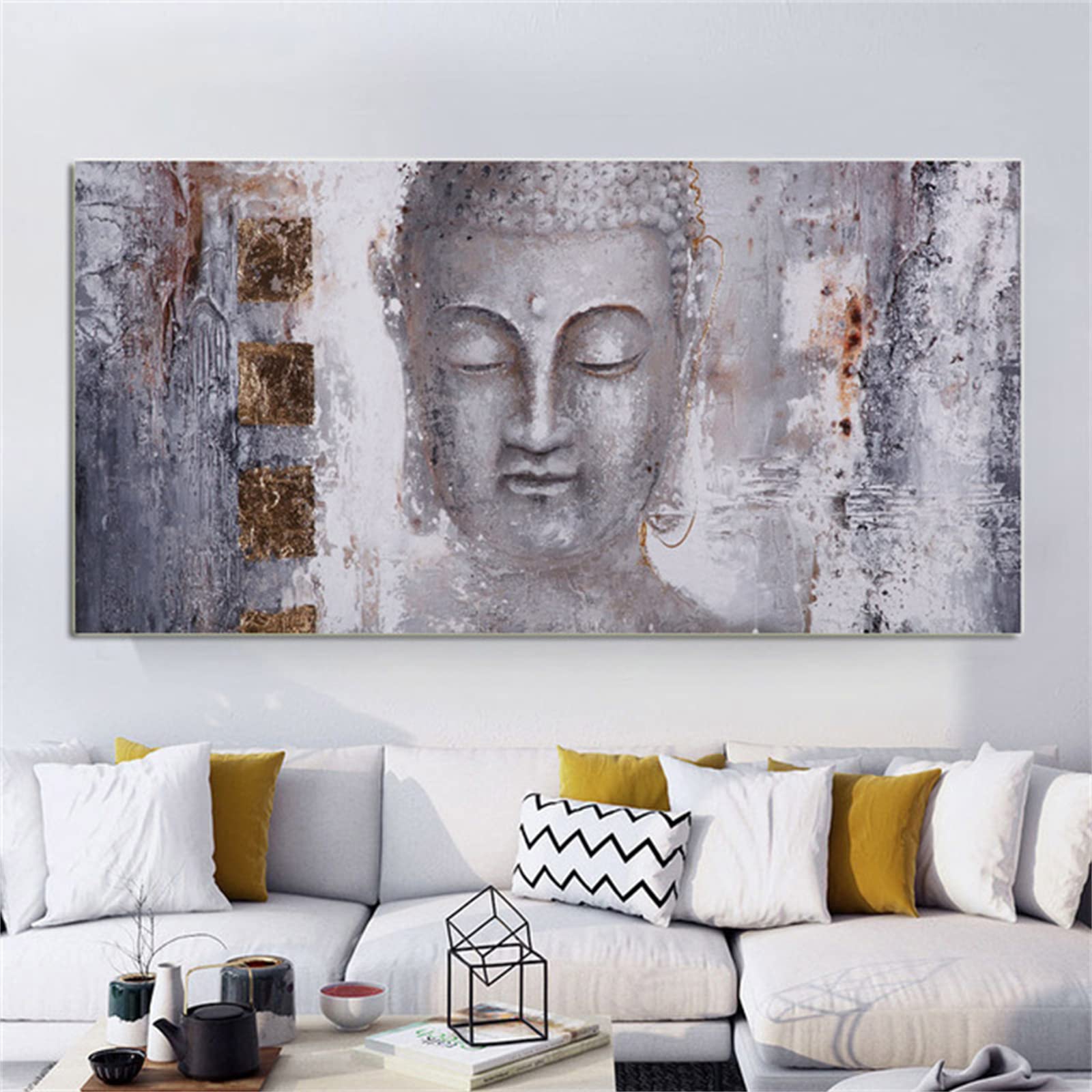 Peinture diamant zen 70x140cm pour sublimer votre salon