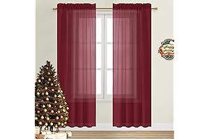DWCN Burgundy Sheer Curtains