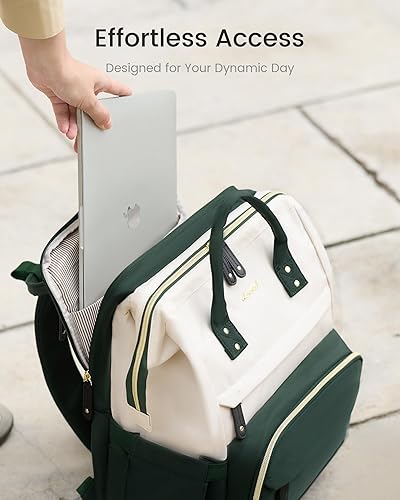 Miniatura 13 de LOVEVOOK - Mochila para laptop para mujer, mochila de trabajo de 17 pulgadas, con puerto USB, bolso de mano grande para doctoras, enfermeras y verde