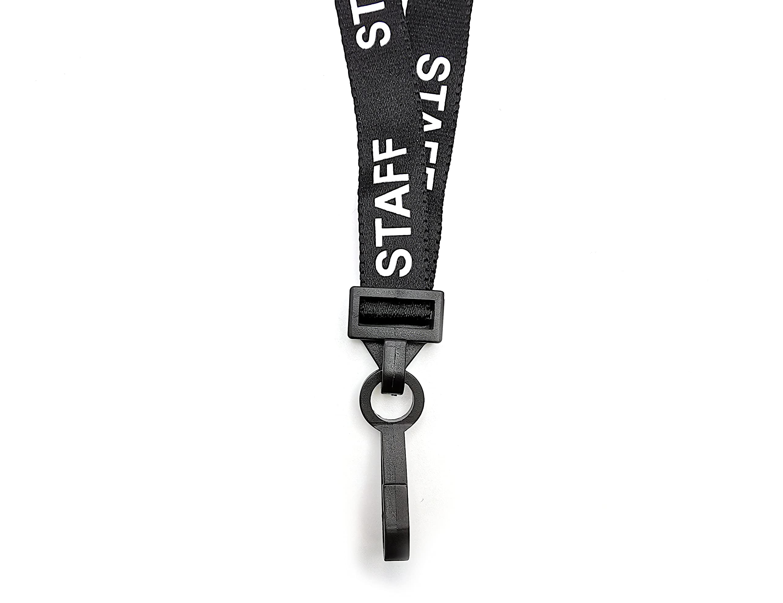 Black Staff Lanyards for Staff ID with Safety Break and Plastic Clip - Pack of 100, Plastic J Clip - Image 2