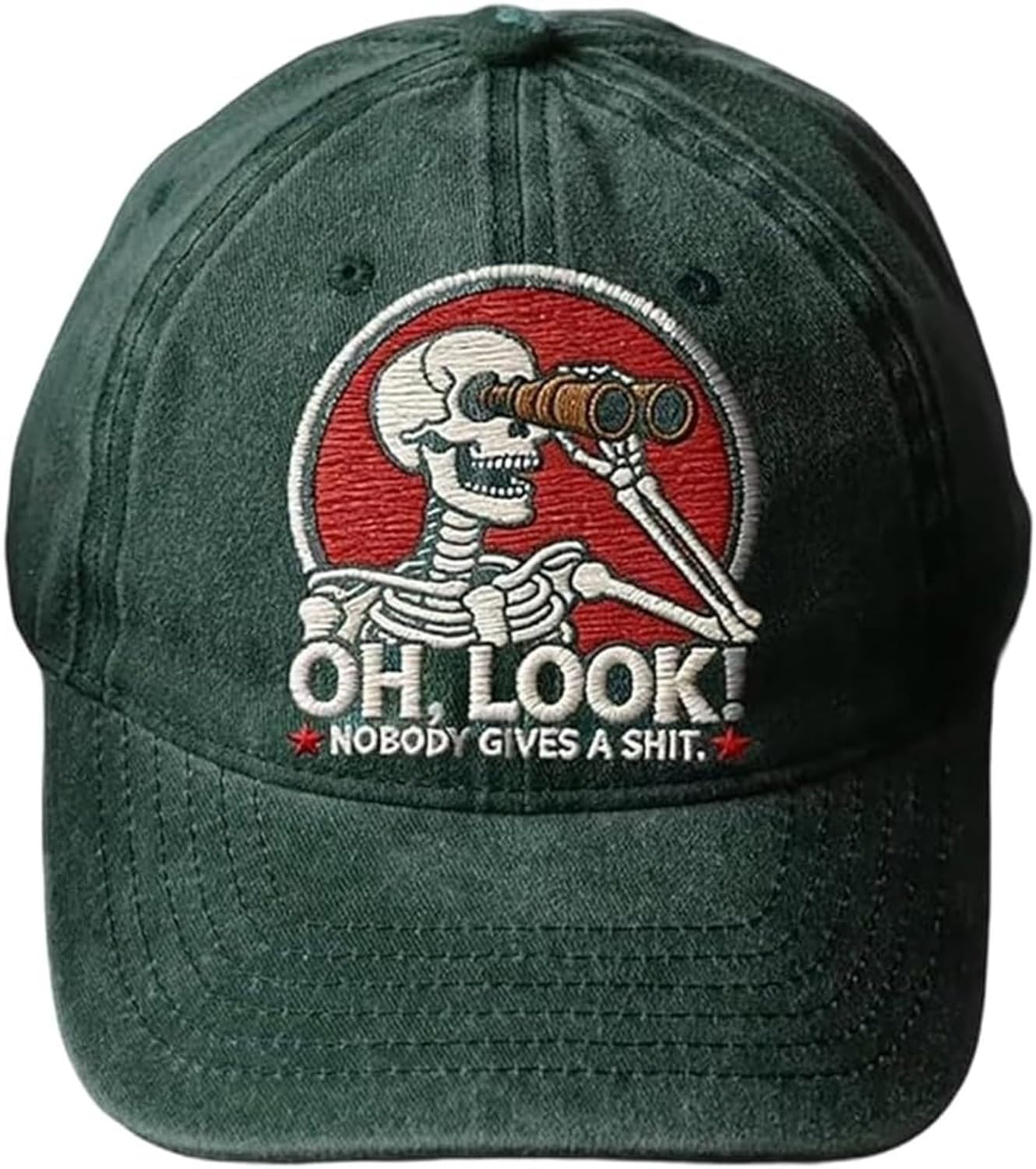 XIUNYIE Oh Look Nobody Gives A Sh T Skeleton Scout Cap Vintage Printed Sarcasm Style Adjustable Unisex Baseball Hat, E