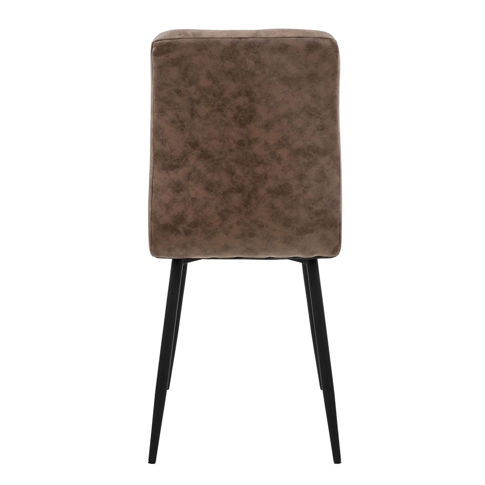 ML-Design Zestaw 4 krzesel w kolorze brazowym z tapicerowanym siedziskiem z ekoskóry Krzesla do jadalni i salonu z metalowymi nogami i ergonomicznych ksztaltem idealne do stolu