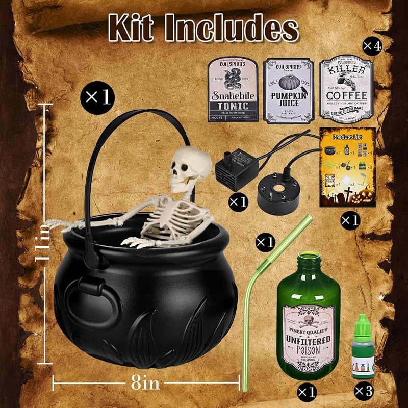 Set de Decoración Halloween con Humo y Caldera Negra miniatura 7