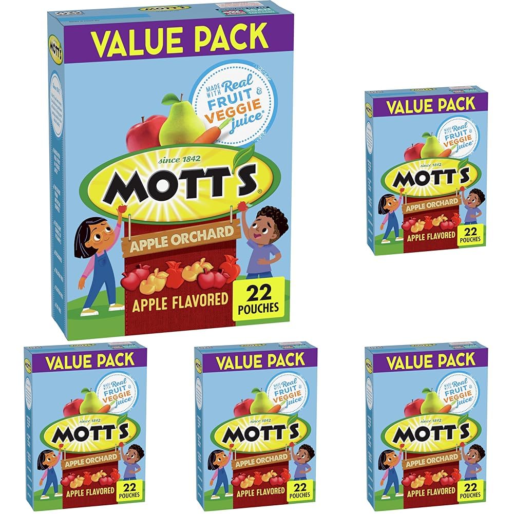 Mott's Fruit Flavored Snacks, Apple Orchard, Gluten Free, 22 ct (Pack of 5)