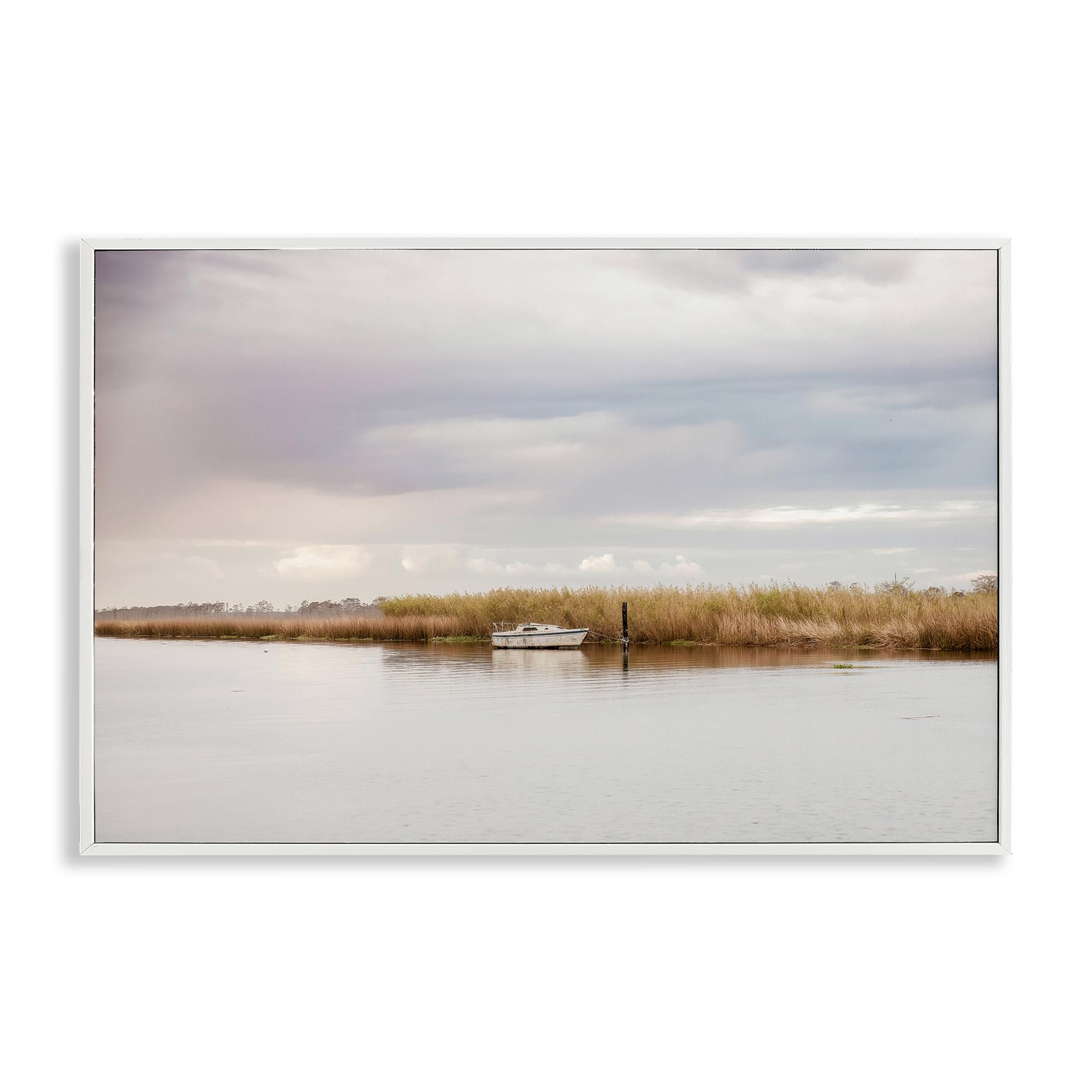 Stupell Industries Coastal White (Textured) 'Magical Mooring Landscape'| Framed Giclee Art