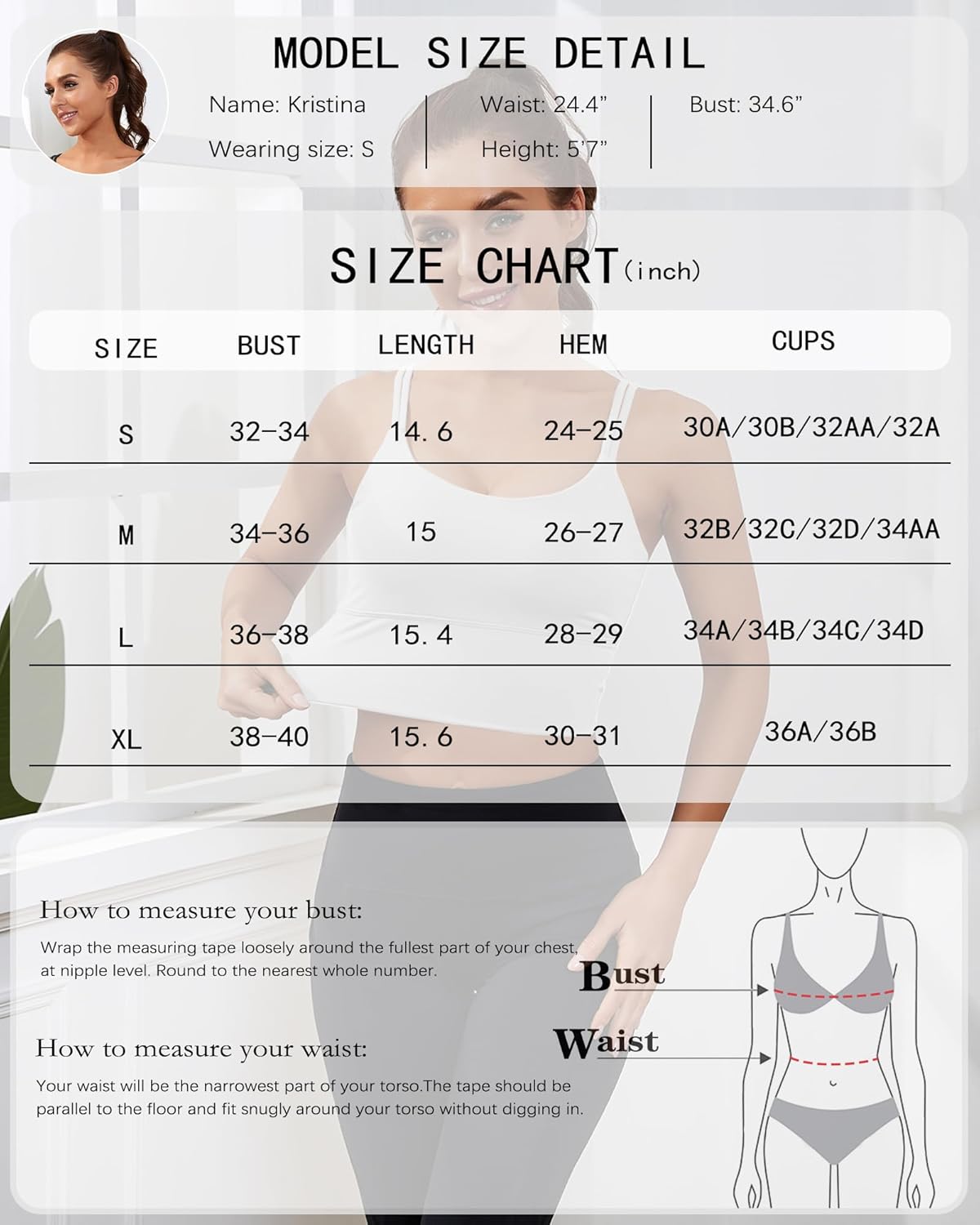 Everrysea Sports Bras for Women High Support Longline Workout Tank Tops Built in Bra Strappy Yoga Padded Crop Top - Image 6