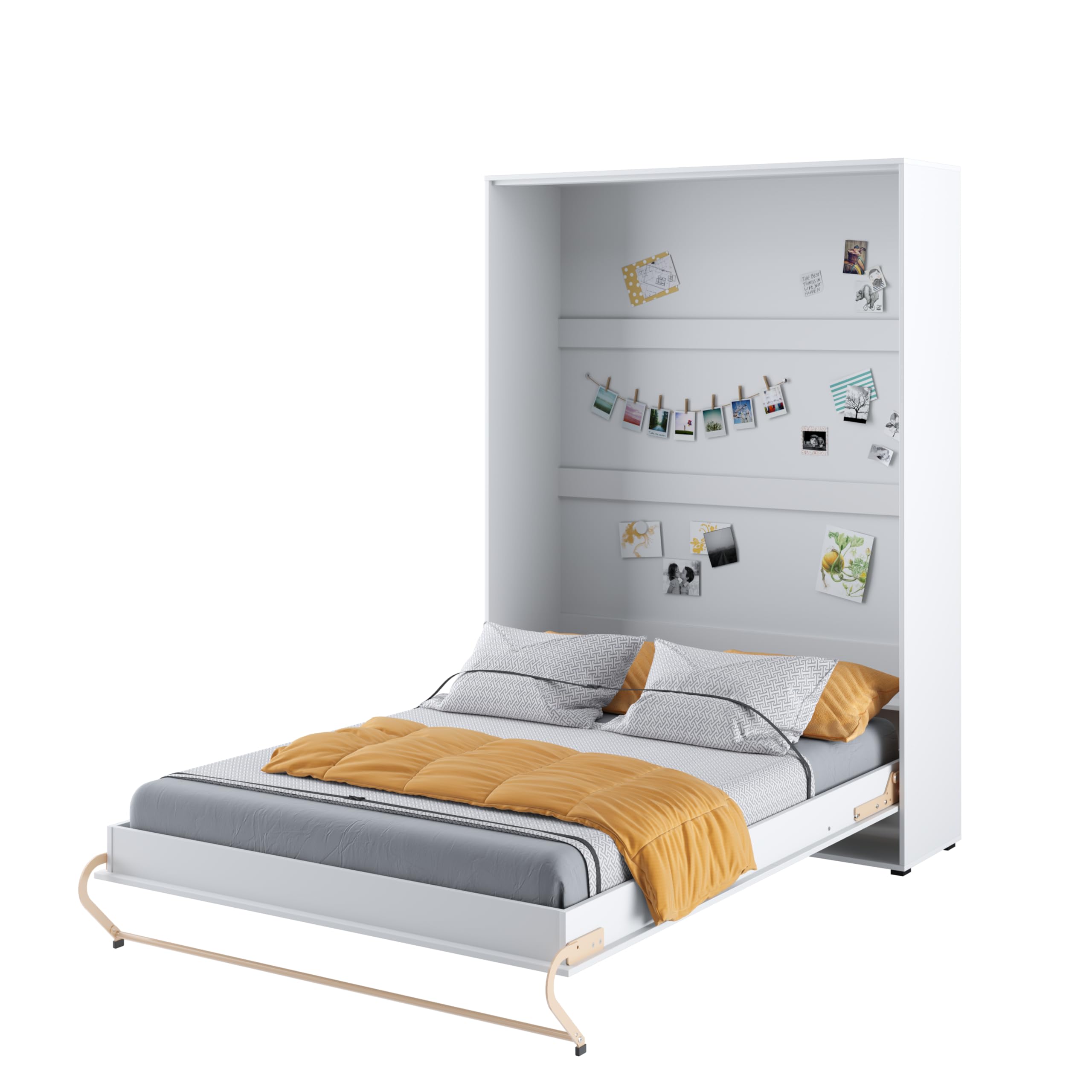 Lenart Schrankbett - Wandbett Concept Pro CP02 120x200 cm - Schrankklappbett Vertical - Schrank mit integriertem Klappbett - Funktionsbett (Weiß Matt)
