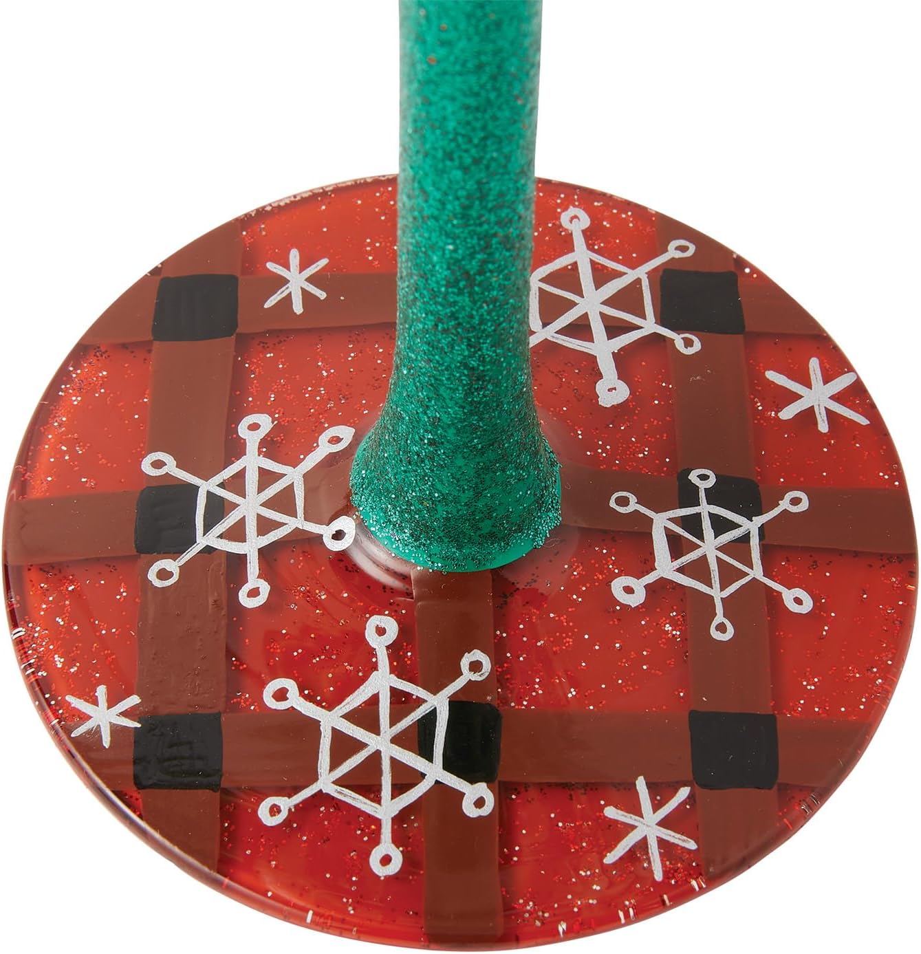 Enesco Lolita Designs a Plaid Kind of Christmas Hand-Painted Artisan Wine Glass, 15 Ounce, Multicolor