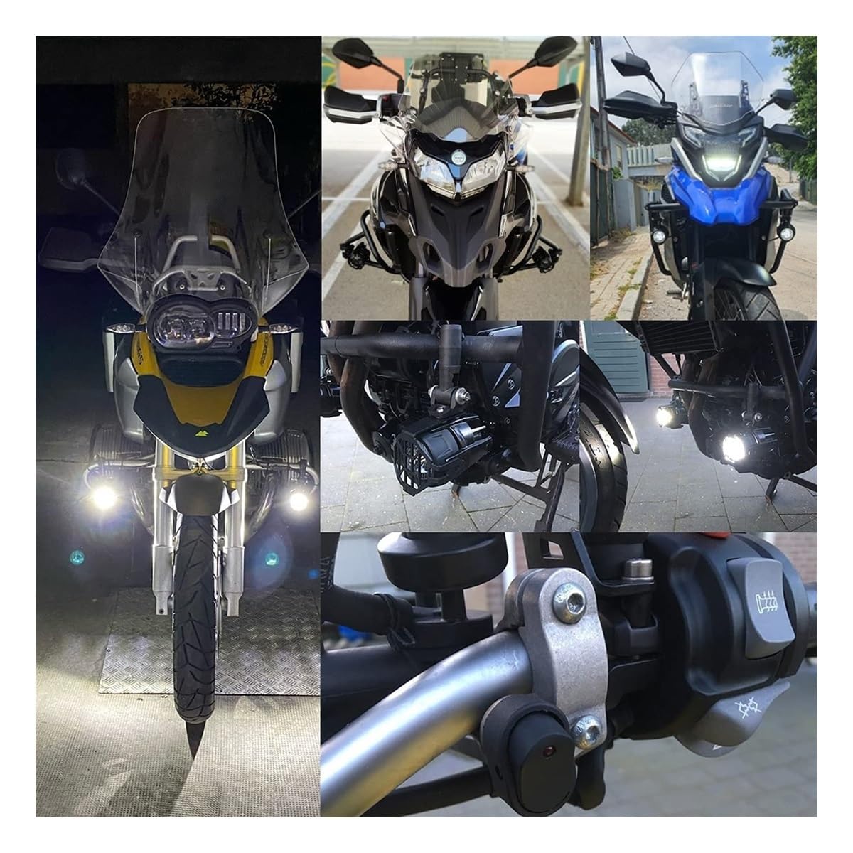 Faros Antiniebla para Motocicleta, Luces Auxiliares para LED, De Giro DRL Universales 40 W Y 6000 K Motocicleta Faro Lámpara Protector Cubierta