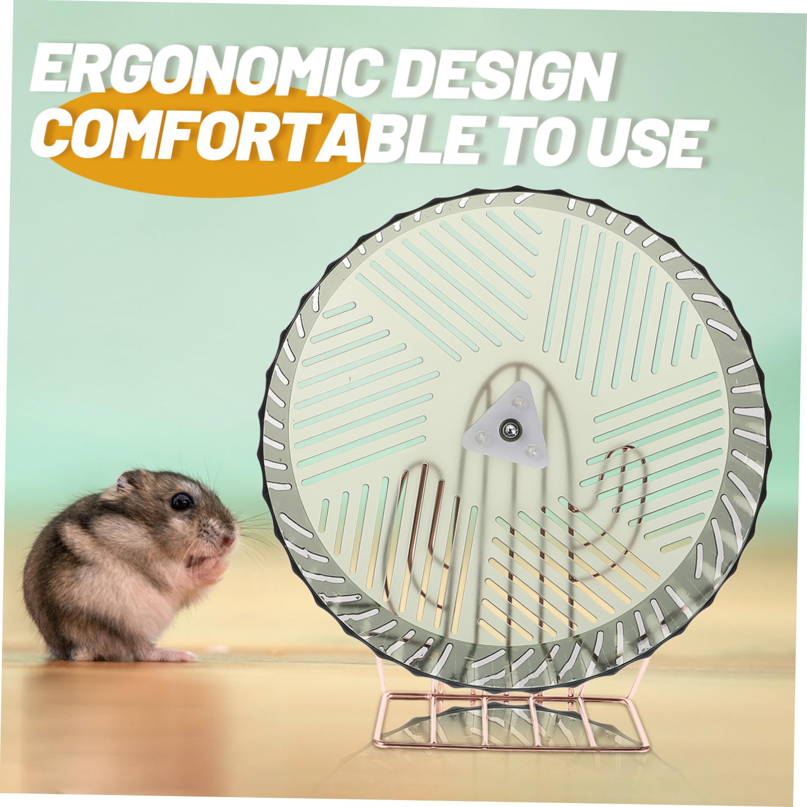 Beaupretty Rueda de Ejercicio Soporte Estable para Hámster y Chinchilla Material Plástico y Aleación, Adecuado para Jaula y Deporte de Mascotas Pequeñas