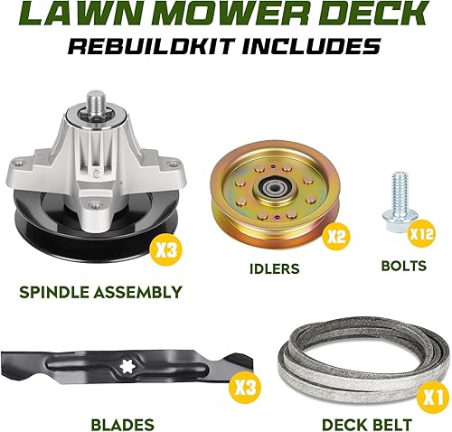 Miniatura 2 de Kit de reconstrucción de cubierta de cortacésped de 50 pulgadas para LTX1050KH LTX1050VT SLTX1050, 3 husillos 618-04825 618-05016 918-04825/3