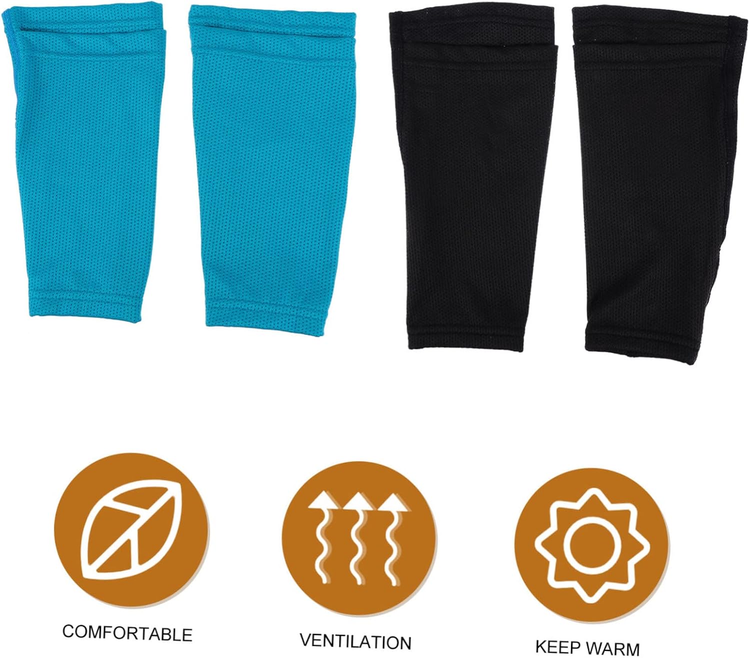 NOLITOY 2pairs Elastic and Lightweight Shin Guard Socks Insert Pocket Leg Sleeves for Sports Basketball Football