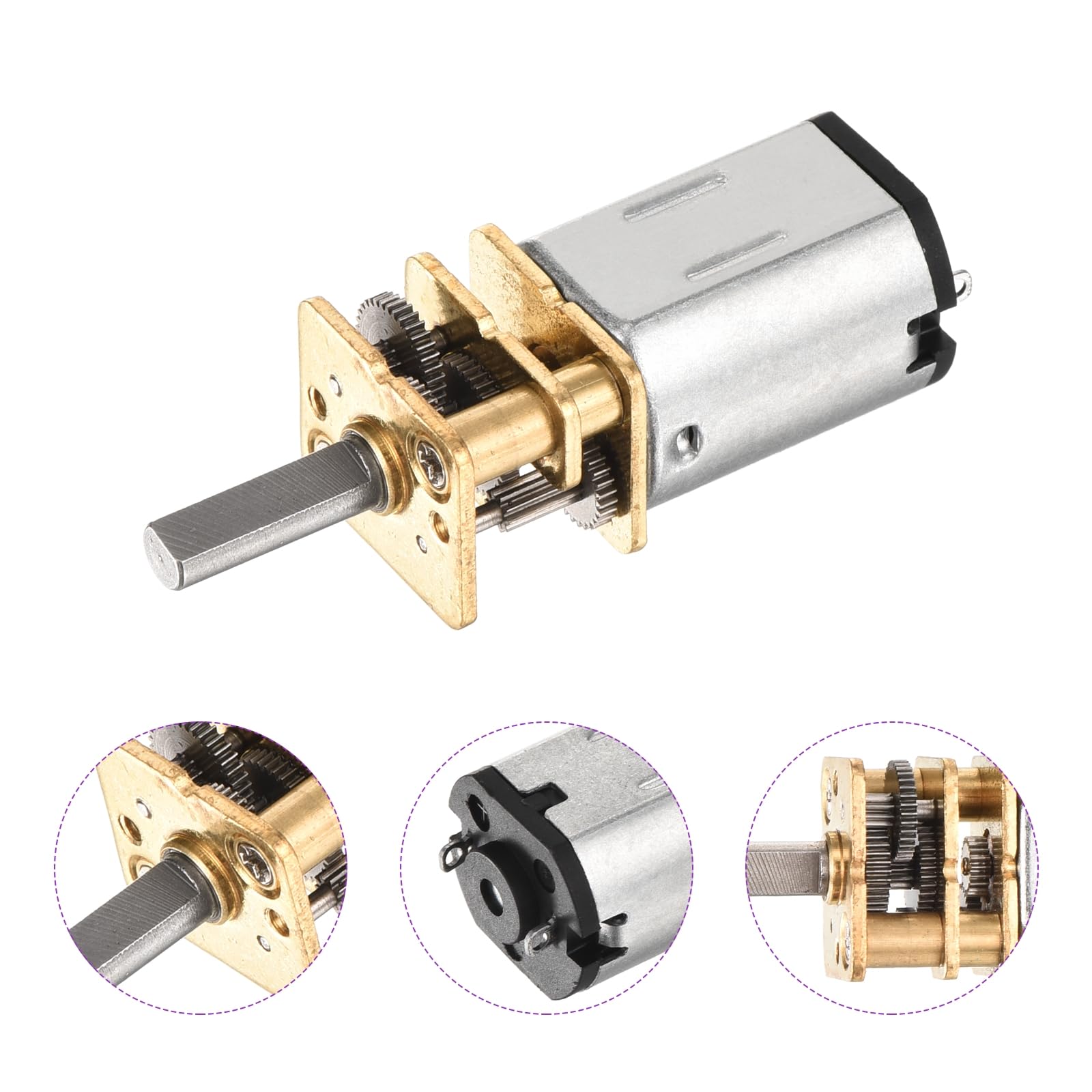 DMiotech 2Pcs 6V 500RPM Rated Torque 5 Output Shaft Length 10mm Micro DC Speed Reduction Motor Mini Metal Gearbox Motor for RC Car Robot Model DIY RC Toys Engine - Image 4