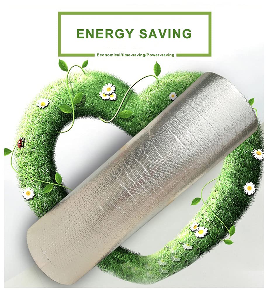 NAKAN Rotolo Termoriflettente Termosifoni, Doppio Alluminio Lamina Isolante Termico con Bolla, Riflettente Barriera Radiante al Vapore per Tetto Attico Porta(Size:1x10m(3x32ft))